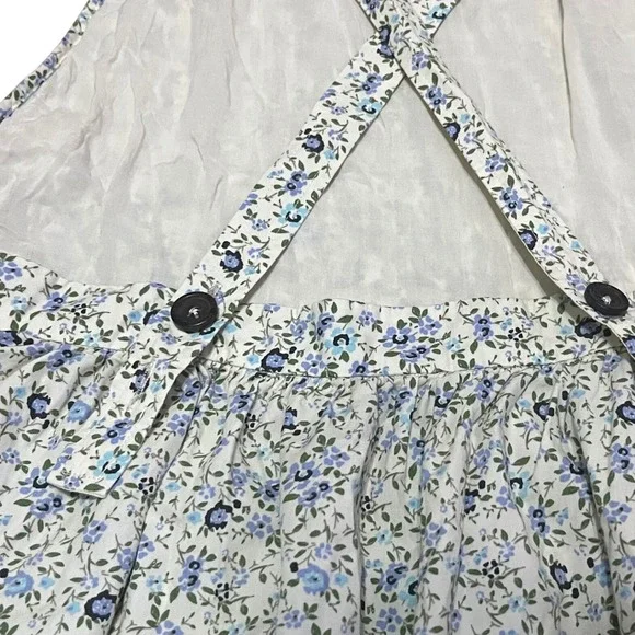 Free People Petunia Mini Dress Smocked Tea Combo Blue Size Large NWT‎ - Picture 8 of 16